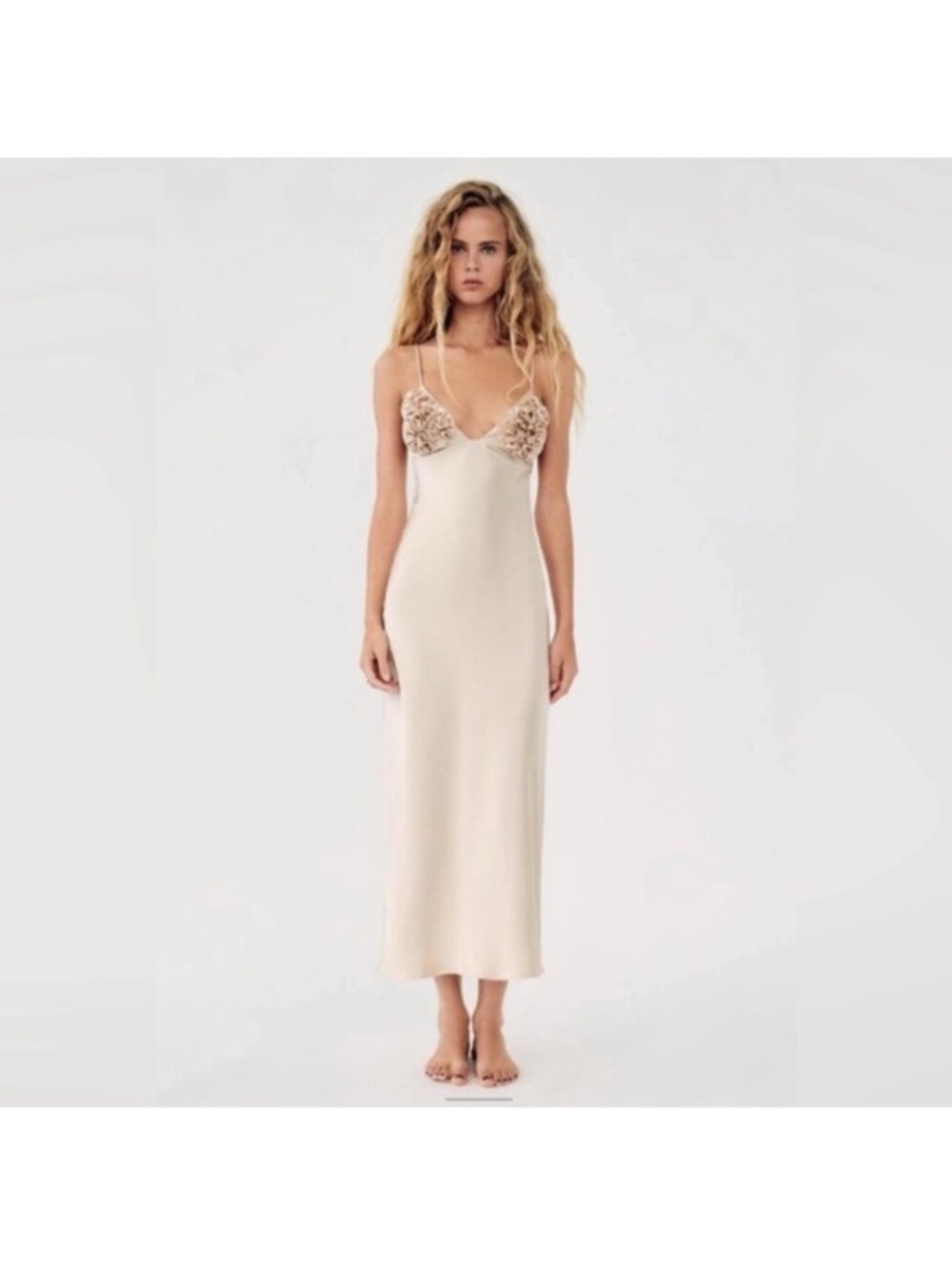 Zara Satin Midi Effect Dress